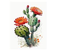 MINGYTN Impression Sur Toile Peinture Affiche D'art De Cactus, Impression Sur Toile, Décoration Murale Esthétique Et Naturelle(F,50x70cm)