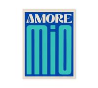 MINGYTN Impression Sur Toile Peinture Affiche Simple De L'alphabet AMORE MIO, Impression Couleur Sur Toile, Pour Couloir, Salon, Décoration Murale(Ré,20x30cm)