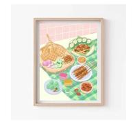 MINGYTN Impression Sur Toile Peinture Affiches Et Impressions Sur Toile Représentant Des Aliments Chinois Indiens, Vietnamiens Et Japonais, Dîners Entre Amis Et Famille Décoration Murale(UNE,20x30cm)