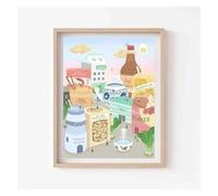 MINGYTN Impression Sur Toile Peinture Affiches Et Impressions Sur Toile Représentant Des Aliments Chinois Indiens, Vietnamiens Et Japonais, Dîners Entre Amis Et Famille Décoration Murale(F,50x70cm)