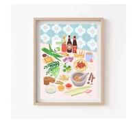 MINGYTN Impression Sur Toile Peinture Affiches Et Impressions Sur Toile Représentant Des Aliments Chinois Indiens, Vietnamiens Et Japonais, Dîners Entre Amis Et Famille Décoration Murale(M,50x70cm)