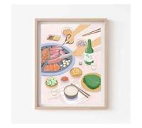 MINGYTN Impression Sur Toile Peinture Affiches Et Impressions Sur Toile Représentant Des Aliments Chinois Indiens, Vietnamiens Et Japonais, Dîners Entre Amis Et Famille Décoration Murale(W,40x60cm)