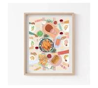 MINGYTN Impression Sur Toile Peinture Affiches Et Impressions Sur Toile Représentant Des Aliments Chinois Indiens, Vietnamiens Et Japonais, Dîners Entre Amis Et Famille Décoration Murale(T,40x50cm)