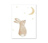 MINGYTN Impression Sur Toile Peinture Impression Sur Toile Représentant Animal Kawaii Ours Souris Lapin Soleil Et Des Chiffres Décoration Murale Moderne Pour Salon Ou Maison(G,50x70cm)