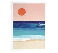 MINGYTN Impression Sur Toile Peinture Peinture Sur Toile Murale, Tableau Simple, Paysage De Plage D'été En Plein Air, Affiche, Coucher De Soleil, Surfeurs, Natation, Océan(M,40X50cm)