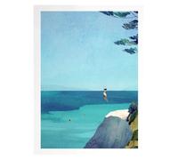 MINGYTN Impression Sur Toile Peinture Peinture Sur Toile Murale, Tableau Simple, Paysage De Plage D'été En Plein Air, Affiche, Coucher De Soleil, Surfeurs, Natation, Océan(V,40x60cm)