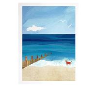 MINGYTN Impression Sur Toile Peinture Peinture Sur Toile Murale, Tableau Simple, Paysage De Plage D'été En Plein Air, Affiche, Coucher De Soleil, Surfeurs, Natation, Océan(W,40x60cm)