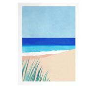 MINGYTN Impression Sur Toile Peinture Peinture Sur Toile Murale, Tableau Simple, Paysage De Plage D'été En Plein Air, Affiche, Coucher De Soleil, Surfeurs, Natation, Océan(A1,50x70cm)