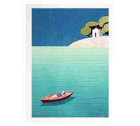 MINGYTN Impression Sur Toile Peinture Peinture Sur Toile Murale, Tableau Simple, Paysage De Plage D'été En Plein Air, Affiche, Coucher De Soleil, Surfeurs, Natation, Océan(J,30x40cm)