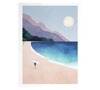 MINGYTN Impression Sur Toile Peinture Peinture Sur Toile Murale, Tableau Simple, Paysage De Plage D'été En Plein Air, Affiche, Coucher De Soleil, Surfeurs, Natation, Océan(O,40X50cm)