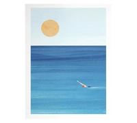 MINGYTN Impression Sur Toile Peinture Peinture Sur Toile Murale, Tableau Simple, Paysage De Plage D'été En Plein Air, Affiche, Coucher De Soleil, Surfeurs, Natation, Océan(B,40x60cm)
