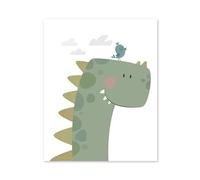 MINGYTN Impression Sur Toile Peinture Peinture Sur Toile Nordique, Joli Dessin Animé, Alphabet, Animaux, Dinosaures, Décoration Murale Pour Chambre D'enfant(UNE,50x70cm)
