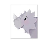 MINGYTN Impression Sur Toile Peinture Peinture Sur Toile Nordique, Joli Dessin Animé, Alphabet, Animaux, Dinosaures, Décoration Murale Pour Chambre D'enfant(Ré,50x70cm)