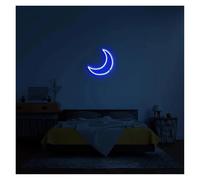MINGYTN LED néon signe Enseigne Lumineuse USB En Forme De Lune, Luminaire Décoratif D'intérieur, Idéal Pour Une Chambre Ou Un Salon 35cm(F)