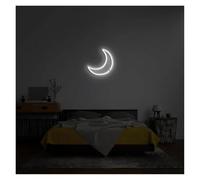 MINGYTN LED néon signe Enseigne Lumineuse USB En Forme De Lune, Luminaire Décoratif D'intérieur, Idéal Pour Une Chambre Ou Un Salon 35cm(C)