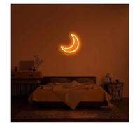 MINGYTN LED néon signe Enseigne Lumineuse USB En Forme De Lune, Luminaire Décoratif D'intérieur, Idéal Pour Une Chambre Ou Un Salon 35cm(E)
