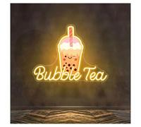 MINGYTN LED néon signe Lumières Néon Bubble Tea À Luminosité Réglable, Idéales Pour La Décoration D'un Café, D'un Restaurant Ou D'une Boutique, 33cmx45cm(UNE)