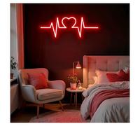 MINGYTN LED néon signe Néons En Forme De Cœur, Luminosité Réglable, Idéal Pour Un Studio, Un Café Ou Une Décoration Murale, 14cmx40cm(C)