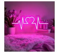 MINGYTN LED néon signe Néons En Forme De Cœur, Luminosité Réglable, Idéal Pour Un Studio, Un Café Ou Une Décoration Murale, 14cmx40cm(UNE)