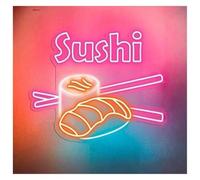 MINGYTN LED néon signe Rouleau De Néon Sushi De Grande Taille Pour Vitrine D'entreprise, Décoration De Restaurant Japonais, Enseigne Ouverte, 50cm(B)