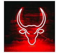 MINGYTN LED néon signe Signe Néon En Forme De Crâne Taureau, Alimenté Par USB, Lumières À Intensité Variable, Pour Homme, Grotte, Bar, Fête, Décoration Murale, 28cm×35cm