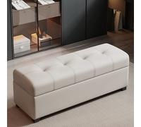Mingyu Banc de rangement multifonction pour couloir avec siège rembourré, étagère à chaussures moderne, banc d'armoire, tabouret multifonction à changer (beige/blanc, 60 cm)