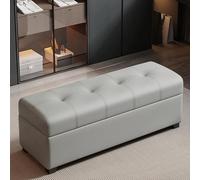 Mingyu Banc de rangement multifonction pour couloir avec siège rembourré, étagère à chaussures moderne, banc d'armoire, tabouret multifonction à changer (bleu clair, 100 cm)
