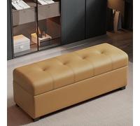 Mingyu Banc de rangement multifonction pour couloir avec siège rembourré, étagère à chaussures moderne, banc d'armoire, tabouret multifonction à changer (orange clair, 100 cm)