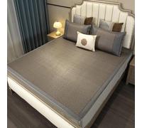 Mingyu Matelas de Couchage d'été en Bambou et rotin : Matelas de Couchage Pliable et rafraîchissant pour lit/Sol - Ensemble 2/3 pièces(Gray,180x200cm70.8x78.7)