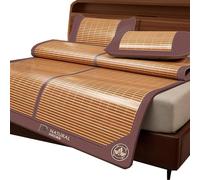 Mingyu Tapis D'été Double Face en Bambou - Ensemble 2/3 Pièces Pliable, Climatisé Et Respirant pour Lits Simples, Doubles Et Queen Size(90 * 190CM/35.4x74.8)