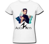 MINGYU VINIBABY Alicia Keys Girl on Fire Women's T-Shirt White M