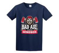 MINGYU VINIBABY Men's Bad Axe Throwing Windsor Cotton T Shirt Navy L