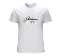 MINGYU VINIBABY Men's Jeff Beck Logo Regular Fit T-Shirts White XL