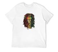 MINGYU VINIBABY Men's Rasta Reggae Lion Sunglass Art Gift for Rastafarian Lover Cotton T Shirt White XL