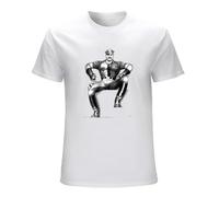MINGYU VINIBABY Men's Sexy Gay Police Man Tom of Finland Male Friend Leather Boots T-Shirts White S