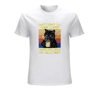 MINGYU VINIBABY Men's Thats What I Do Drink Coffee Hate People Cat T-Shirts White S