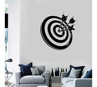 MINGYUANS Cible de fléchettes - Autocollant mural amovible noir pour salle de jeux ou décoration de salle de divertissement, créant une atmosphère compétitive et stimulante 42 x 43 cm