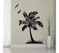 MINGYUANS Palmier - Sticker Mural Amovible Noir Idéal pour Salon Chambre ou Bureau Déco Créer une Atmosphère Tropicale 75x58cm