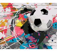 MINGYUANS Peinture de numéro DIY avec joueur de football - Peinture décorative pour salon chambre et maison - 40 x 50 cm - Sans cadre
