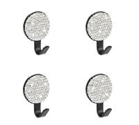 MINGZAIQIPEI Lot de 4 crochets adhésifs brillants pour tableau de bord de voiture - Mini crochets en strass pour accrocher masque, sac à main, clés, masque - Crochets circulaires brillants pour