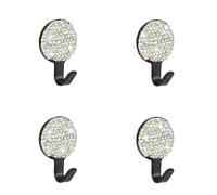 MINGZAIQIPEI Lot de 4 mini crochets adhésifs brillants pour tableau de bord de voiture - Jolis crochets pour masque, sac à main, clés, masque - Crochet adhésif pour voiture - Crochets circulaires