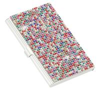 MINGZAIQIPEI Porte-cartes de visite en alliage avec strass pour femme, bureau, exposition (couleur AB)