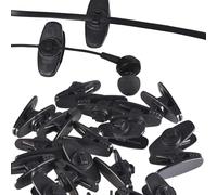 MINGZE 10 pièces de clips pour casque d'écoute, 360 degrés pivotent le clip de fixation du câble de montage du casque, pour la plupart des casques Monster, Sony, Sennheiser et Plantronics (black)