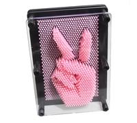 MINGZE 3-Dimensional Pin Sculpture, 3D Pin Art Board, Jouet de Moule de Main d'impression de Broche, Sculptures Classiques de Jouet d'art de Pin, Jouet pour des Enfants et des Adultes (Rose)