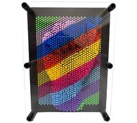 MINGZE 3-Dimensional Pin Sculpture, 3D Pin Art Board, Jouet de Moule de Main d'impression de Broche, Sculptures Classiques de Jouet d'art de Pin, Jouet pour des Enfants et des Adultes (Rainbow)