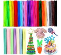 MINGZE 400PCS Fils Chenilles Tige Colorées, Chenille Tiges de Coloré Pipe Cleaners Crafts Set pour Créatifs Loisirs Arts et Artisanat 6mm * 30cm