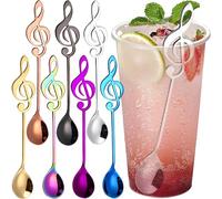 MINGZE 7 Pièces En Acier Inoxydable Mini Musique Symbole Cuillère à Café, Thé Et Dessert - Créative Et Décorative Pour La Maison