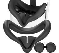 MINGZE Comfort Face Cover Pad Facial Interface, Silicone Facial Interface Compatible with Meta/Oculus Quest 3 Accessories, Remplacement de Coussin, Résistants à la Transpiration VR Accessoires (Noir)