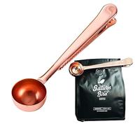 MINGZE Cuillère Doseuse à Café Avec Clip Acier Inoxydable, CuillèRe à Café 2 En 1 Long Manche, CuillèRe à Mesurer Pour En Grains Thé Poudre De ProtéIne, Cuillere Doseuse (Or rose)