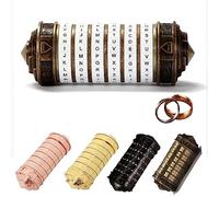 MINGZE Da Vinci Code Verrouillage, Rétro Metal Cryptex Intéressant Créatif Cadeaux Saint-Valentin journée Anniversaire Cadeau avec Seigneur de la Anneaux Exquis Cadeau Boîtes et des Sacs (Blanc)